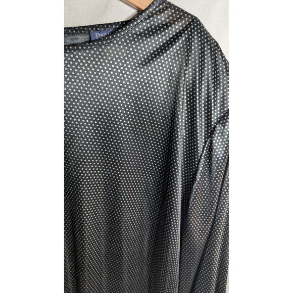 Vtg Fundamental Things Wmns Long Sleeve Polka Dot black Blouse Sz 40/20 Sheer - Picture 2 of 7